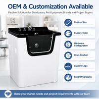Baignoire professionnelle pour spa pour animaux de compagnie avec panneau frontal transparent pour salon de toilettage pour animaux, supportée par l'usine