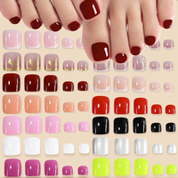 Nouvelles 96 pièces de faux ongles de luxe à presser, style mode coloré, formes cercueil et ballerine personnalisées