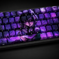 Custom LOL Goth Annie 68 Key Side Printed PBT Dye Sublimation Keycaps Cherry Profile for Mechanical Keyboard