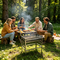 Grill à grande surface BlazeFor OEM, mécanisme de retournement complet et matériaux de qualité alimentaire pour les stands de restauration de festivals