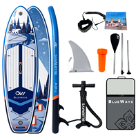 Tabla de Paddle Inflable Premium de 11 pies x 33 pulgadas con Gráfico Nevado y Bomba, BLUEWAYS Frozen Lake Expedition SUP para Deportes de Invierno