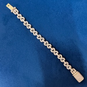 Fabricación India VVS Moissanite Diamond 925 Sterling Silver Infinity Style Hip Hop Joyería cubana Pulsera disponible para la venta - Product Image 1