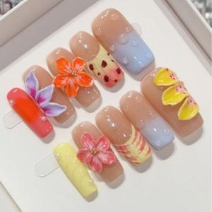 <span class=keywords><strong>Uñas</strong></span> Postizas <span class=keywords><strong>de</strong></span> Lujo Hechas a Mano, Forma Cuadrada Mediana, Estilo Y2K, para Fiesta, <span class=keywords><strong>Uñas</strong></span> Artificiales Personalizadas, Venta al Por Mayor - Product Image 1