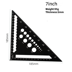 Équerre triangulaire de charpentier de 7 pouces, jauge de marquage, règle de mesure pour la construction - Product Image 3