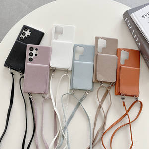 Funda de teléfono de cuero Pu con tarjetero y correa cruzada-Funda protectora elegante para <span class=keywords><strong>Samsung</strong></span> S22 S23 S24 S25 ultra Plus - Product Image 3