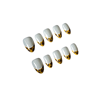 10 pièces de faux ongles de luxe faits main en acrylique 3D, forme amande, à presser, vente en gros pour doigts - Product Image 6