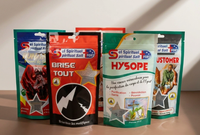 Sacs refermables personnalisés imprimés, résistants à l'humidité, pour l'emballage de collations, de lait et de nourriture pour animaux, avec taille et logo sur mesure