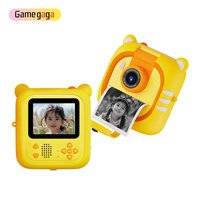 Gamegaga D2 Çocuklar için Anında Baskı Yapan Kamera Ayı Termal Baskı 2.4 İnç Ekran Çift Lensli Fotoğraf Video Kaydedici Eğitici Oyuncak Hediye