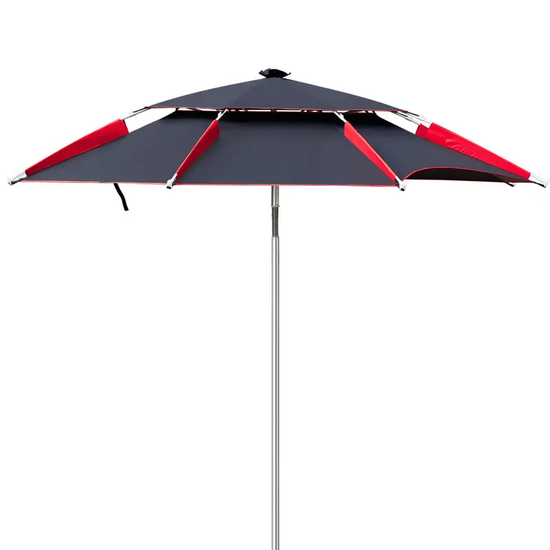 Paraguas plegable Universal para exteriores, sombrilla de playa resistente a la lluvia, protección solar y UV, para pesca, grande, 2,4 m, 2,2 m