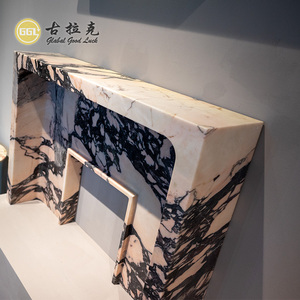 Manto envolvente de chimenea de mármol de pared de mármol blanco de piedra natural - Product Image 3