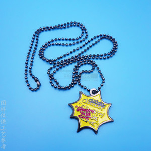 Collier avec logo de dessin animé en alliage de zinc couleur nickel noir, bijoux pour enfants, forme géométrique, chaîne extensible de 10 cm, directement de l'usine - Product Image 1