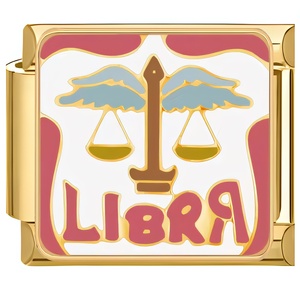 Charm a Modulo con Motivo Segno Zodiacale alla Moda per Braccialetti Fai da Te, in Acciaio Inossidabile Placcato Oro, per Braccialetti Italiani con Charm - Product Image 1