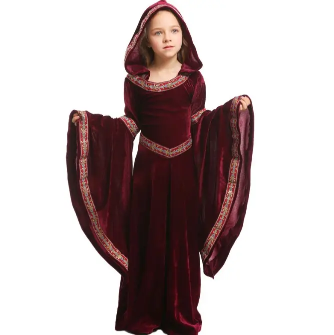Halloween wine red vampire children's clothes girls' party cos performance costumes European medieval costumes