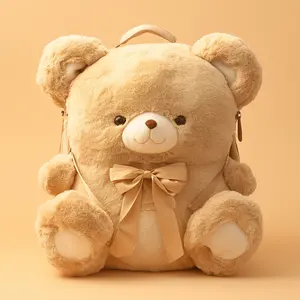 Çocuklar için özel oyuncak ayı sırt çantası dolgu oyuncak ayı şeker çanta peluş ayı dolması hayvan şekilli sırt çantası