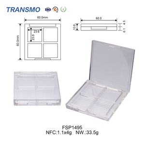 พาเลทอายแชโดว์แบบขายส่ง กล่องแป้งสำหรับบลัชออน รับผลิตโลโก้ตามสั่ง ผงอัดแข็งพลาสติก 1.1 กรัม*4  บรรจุภัณฑ์เครื่องสำอางเปล่า - Product Image 3