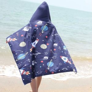 Space Shuttle Rocket Children's Hooded Bath Beach Towel Girl Boy Pool Bath Towel Wrap <strong>Bathrobe</strong> Summer Beach Essentials