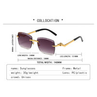 Gafas de Sol Modernas de Lujo Unisex 2026, Montura Metálica Sin Aro, Lentes de PC TR90 Marrón Gris, UV400, Personalizables, Venta al Por Mayor, Forma Cuadrada