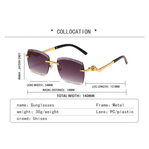 Nouvelles Lunettes de Soleil Carrées de Luxe Modernes 2026, Sans Monture Métallique, Verres PC TR90 Marron Gris, Protection UV400, Unisexe, Vente en Gros Personnalisée - Product Image 5