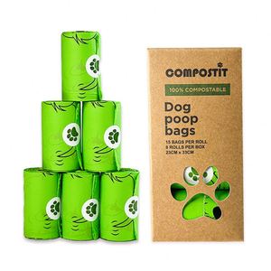 BPI/EN13432 Certified 100% <b>Compostable</b> Dog Poop <b>Bags</b> | Leak-Proof Custom OEM Pet Waste <b>Bags</b> - Product Image 1