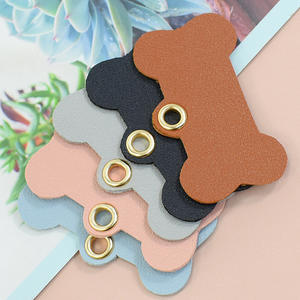 Etiqueta de cuero con Nombre de mascota en forma de hueso, Collar de cuero PU para perros al aire libre, colgante de nombre, etiquetas de tarjeta de identificación de gato antipérdida - Product Image 4