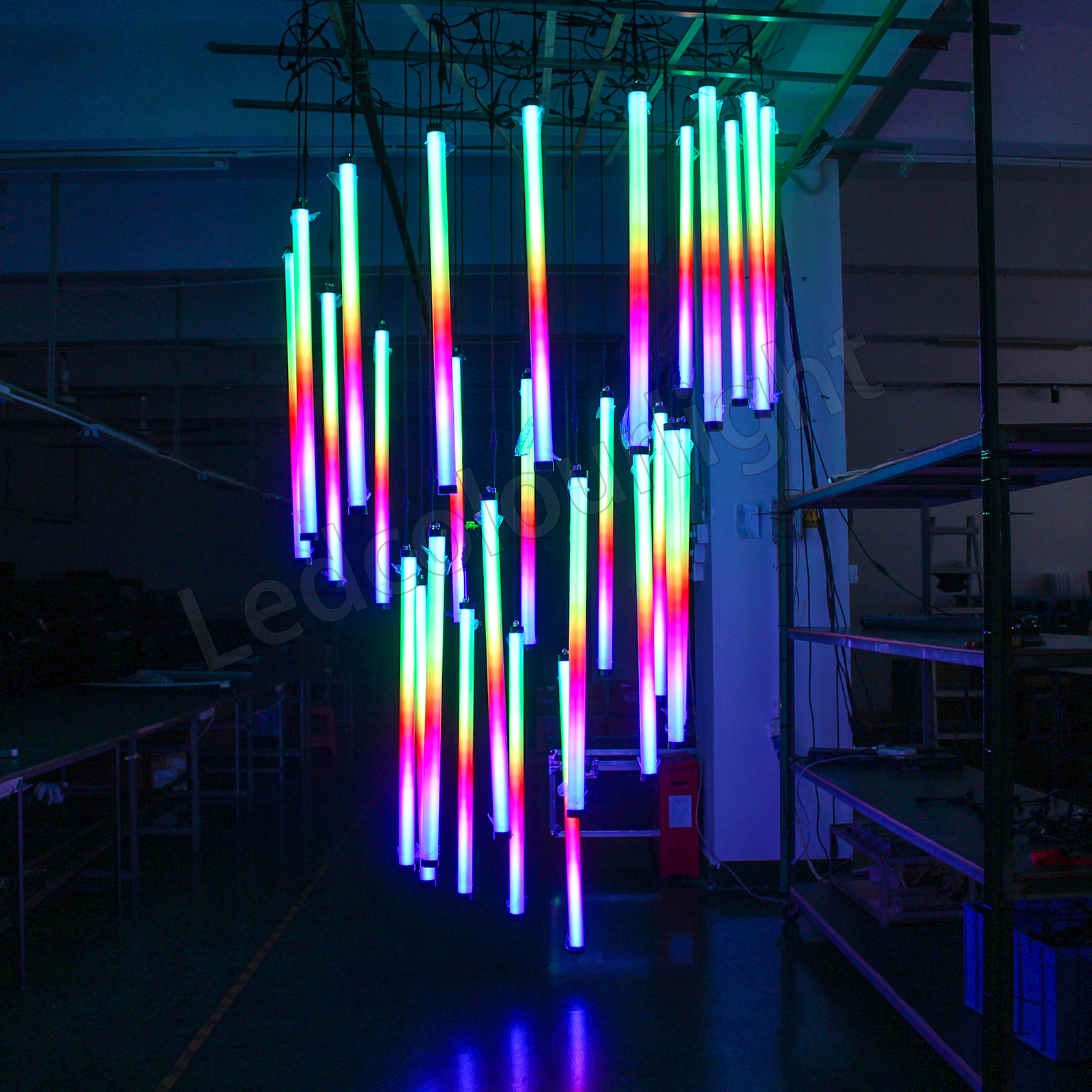 LED 3D Tube DMX Pixel Black Tube Light Stage RGB Tube Light 120LEDs IP65 Waterproof DC24V for Club ShopMall Stage Bar Decoration
