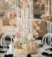 Support de Ménorah en Acrylique Transparent Haut de Gamme pour Mariages et Décoration de Table de Fête - Vente en Gros