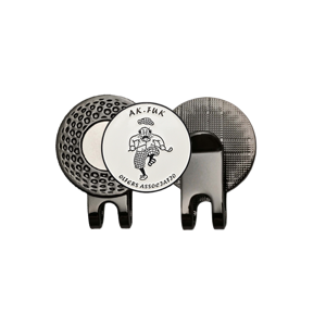 Marqueur <span class=keywords><strong>de</strong></span> <span class=keywords><strong>balle</strong></span> <span class=keywords><strong>de</strong></span> <span class=keywords><strong>golf</strong></span> magnétique en métal vierge avec clip, motif Père Noël à visière en aluminium, motif sourire effrayant, utilisable comme épingle <span class=keywords><strong>de</strong></span> chapeau ou clip, pour support <span class=keywords><strong>de</strong></span> voyage - Product Image 1