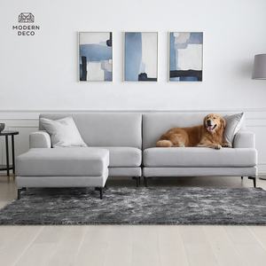 Canapé Best Family Durable Moderne 3 Pièces + Ottoman Ensemble <span class=keywords><strong>d</strong></span>'Angle en Tissu Canapé Résistant aux Rayures Convient aux Animaux de Compagnie Chats et <span class=keywords><strong>Chiens</strong></span> - Product Image 3