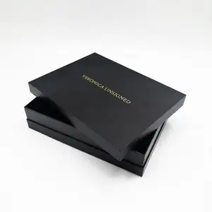 Black Matt Golden Stanmping Tampa De Luxo e Caixa Inferior Roupas Perucas e Cabelo Presente Embalagem Caixa Com Tampa