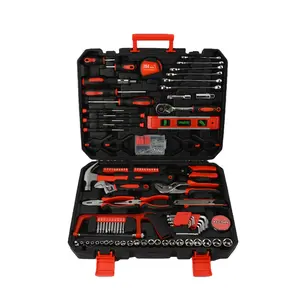 Kit de herramientas de mano de alta calidad para el hogar, caja de plástico profesional para reparación de automóviles, 158 piezas, venta al por mayor