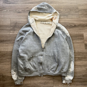 Felpe con Cappuccio da <span class=keywords><strong>Uomo</strong></span> di Alta Qualità, Stile Vintage, Effetto Consumato, con Zip, Taglie Oversize - Product Image 1
