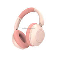 Headphone nirkabel portabel, headphone nirkabel portabel, fitur putar, penutup telinga besar, kualitas suara HiFI, latensi rendah untuk permainan, prinsip vocalisme dinamis