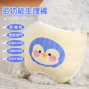 Pantalons menstruels pour chien en coton imprimé, couches pour animaux de compagnie, pantalons de protection contre la chaleur pour chien femelle - Product Image 2
