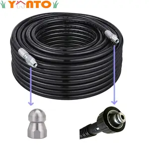 50m ביוב Jetter צינור לחץ מכונת כביסה תואם 3000PSI ביוב ניקוז צינור עם M22 לשקע 1/4 מפרצון