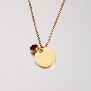 2021การออกแบบใหม่สแตนเลสสร้อยคอวันเกิดที่กำหนดเองว่างเปล่าที่มี12 Birthstone ดิสก์จี้สร้อยคอ - Product Image 1