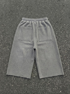 Waffle <b>Thermal</b> Fabric 100%cotton Vintage Washed Shorts Men Distressed Custom Cargo Shorts Hip Hop 100%Cotton Short <b>Pants</b> for Men - Product Image 3