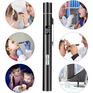 Stylo médical rechargeable par <span class=keywords><strong>USB</strong></span> avec lumière blanche et jaune, lampe torche en acier inoxydable avec échelle de pupille, affichage de la puissance - Product Image 4