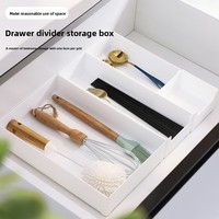 Organisateur de tiroir de cuisine minimaliste en plastique PP, plateau à couverts extensible, séparateurs empilables, compact, pour la maison, compartimenté