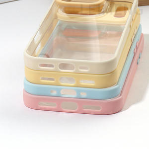 เคสกาวครีมแบบมีร่องสำหรับ <span class=keywords><strong>iPhone</strong></span> 15 14 13 <span class=keywords><strong>PRO</strong></span> <span class=keywords><strong>MAX</strong></span> <span class=keywords><strong>12</strong></span> 11อะคริลิคใสด้านหลังแข็งออกแบบโลโก้ได้โดยตรงจากโรงงาน - Product Image 2