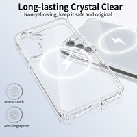 Coque de téléphone portable transparente antichoc en gros pour Samsung Galaxy A35 A26 A16, épaisseur 1,5 mm, aimants pour charge sans fil