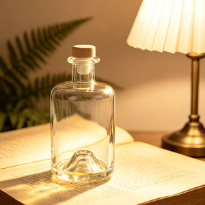 Bouteille d'huile d'olive de luxe en verre 125/375/500/750 ml avec base en bois 3D en forme de montagne et <span class=keywords><strong>bouchon</strong></span> en liège, conteneur d'huile pressée à froid en vrac - Product Image 4