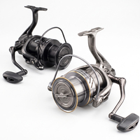 Moulinet de pêche à la carpe personnalisé à faible MOQ, moulinet de lancer longue portée 8000-14000, moulinet spinning de surf 4+1BB, rapport 4.8:1, frein puissant 25kg pour eau salée