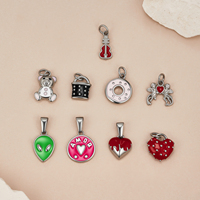Mode 18K Or Émail Coeur Donut Pendentif Étanche Personnalisé En Acier Inoxydable Guitare Ours Alien Pendentif Collier pour Hommes