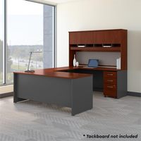 C Gestionnaire de bureau en forme de U CEO Boss Table de bureau exécutive avec huche et rangement