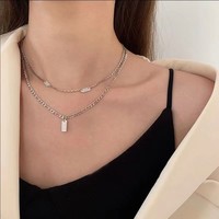 Nouveau design, collier double couche pour clavicule, simple et élégant, accessoires de marque superposables