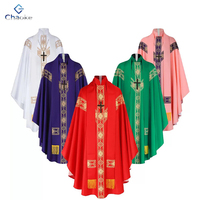 Robe longue à col rond de haute qualité pour prêtre catholique, costume formel d'église, tenue liturgique pour chœur, robe religieuse, costume de cosplay