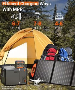 Station d'alimentation portable haute capacité 300W, générateur solaire pour ordinateur portable, système d'alimentation par batterie, camping, utilisation en voiture - Product Image 4