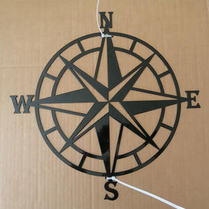 Bussola Nautica in Acciaio Inox, Decorazione da Parete in Metallo, Design Personalizzabile, Montaggio a Muro per Casa e Ufficio, 40x40cm - Product Image 2