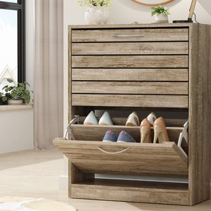 22.4 In. W X 29.5 H Gray Wood Door <b>Shoe</b> <b>Storage</b> Cabinet With 2-Drawers for Entryway Hallway KEYAXG01 <b>Shoe</b> <b>Storage</b> <b>Rack</b> KEYAXG01 - Product Image 5