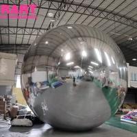 Boule miroir gonflable argentée pour activités de plein air